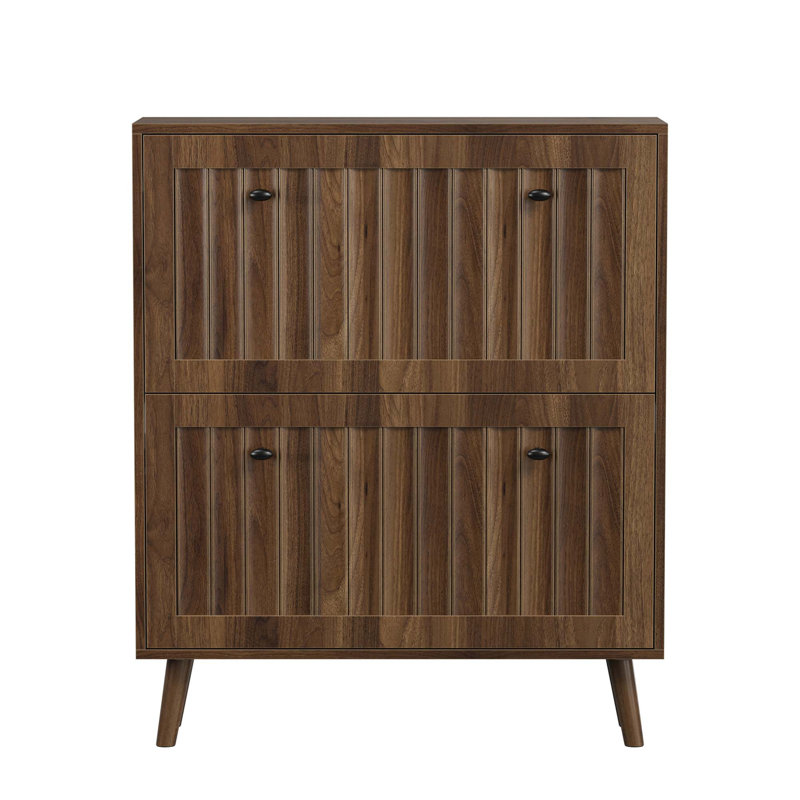 Armoire à chaussures Mid-Century moderne avec rangement étagé
