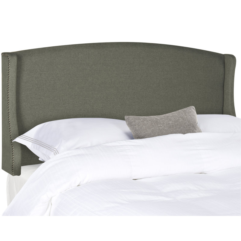 Hattiesburg Upholstered Headboard, Full, Light Gray Polyester Blend