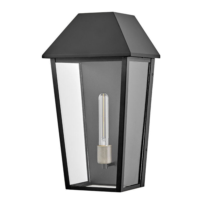 Outdoor Wall Mount Lantern with Clear Glass, 19.50" H x 10.50" W x 8.25" D