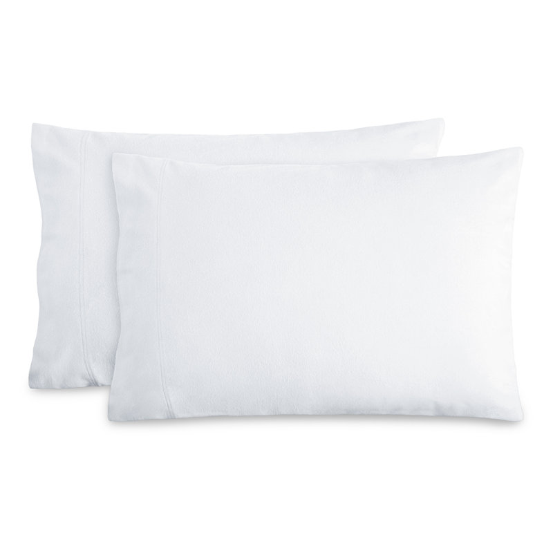 100% Cotton Flannel Pillowcase, 2 Standard Pillowcases, White