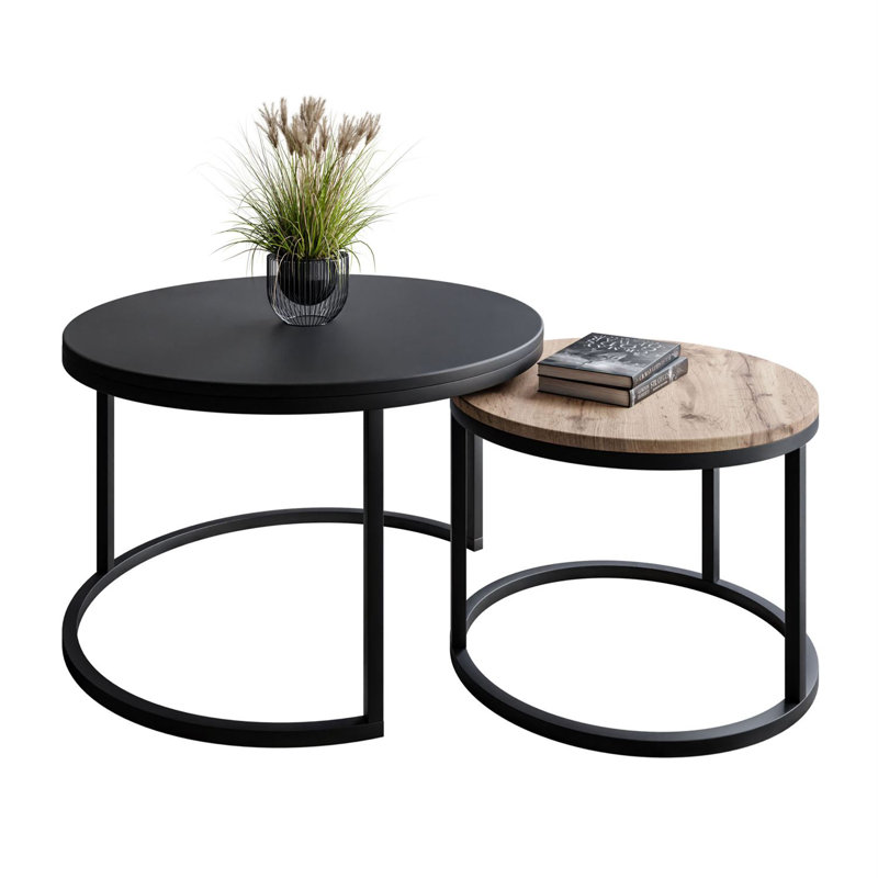 Shivendra Coffee Table, Black / Wotan oak