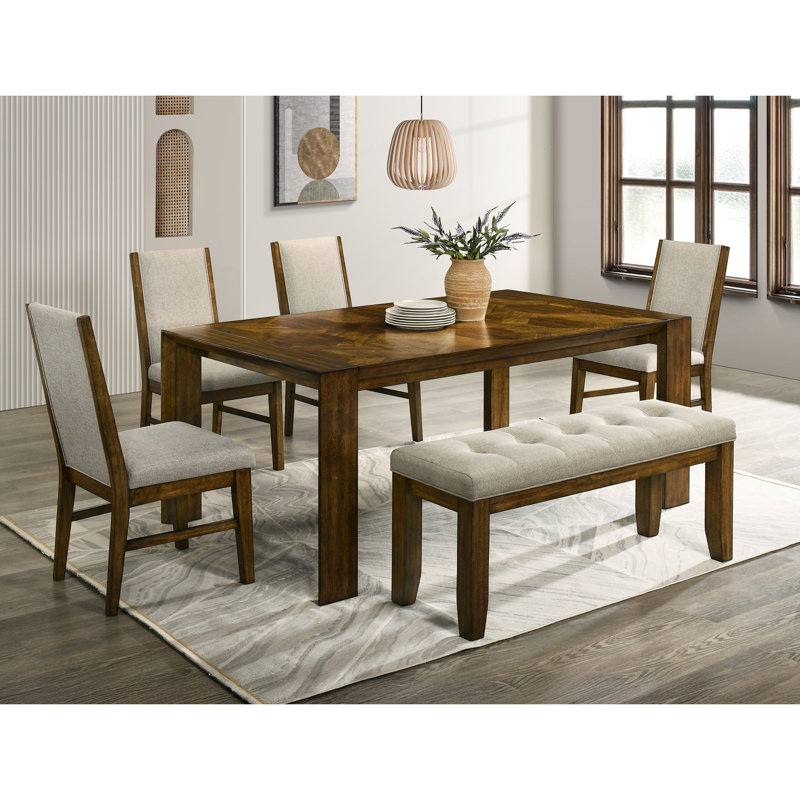Contemporary 1Pc Bench In Soft Neutral Fabric For Dining Room, Look, 47.6" Length Modern Tailored Upholstered Enticement, 20.1" Magnitude