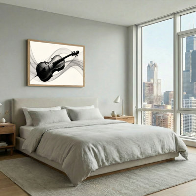 Violin Waves Canvas Wall Art Oil Painting Print Set Of 1