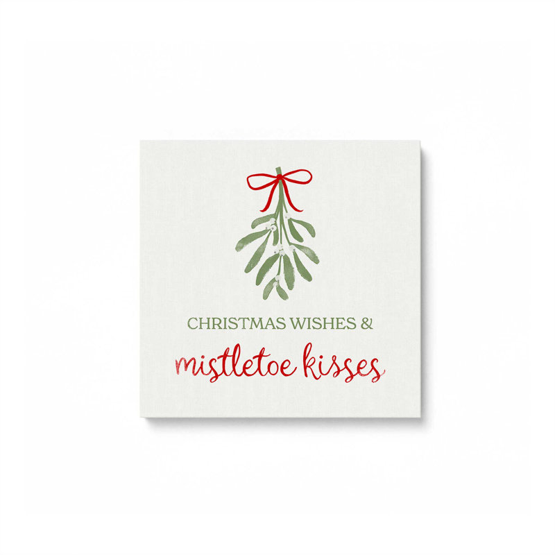 «Festive Mistletoe II», reproduction sur toile en satin, Toile tendue, H 12 po x l 12 po x P 1,25 po