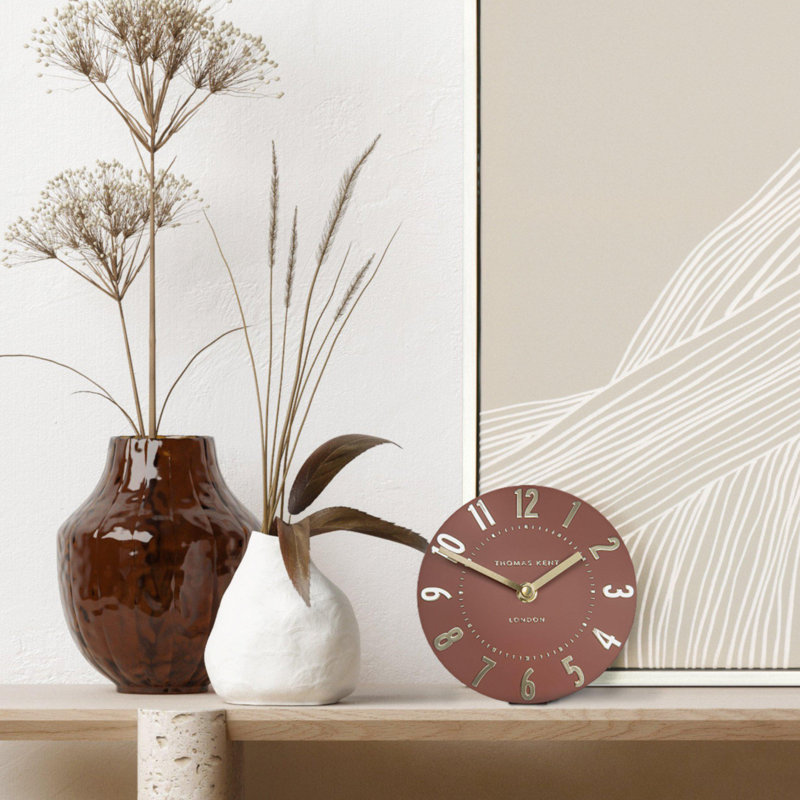 Wall Clock, Orange, 15cm H x 15cm W x 5cm D