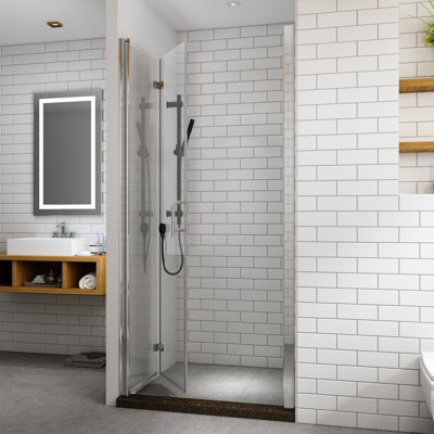 Sliding Framed Shower Door In Matte Black With Clear Glass