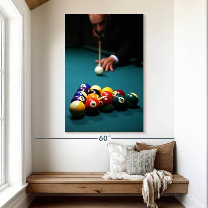 Joueur de billard, H 51 po x l 34 po