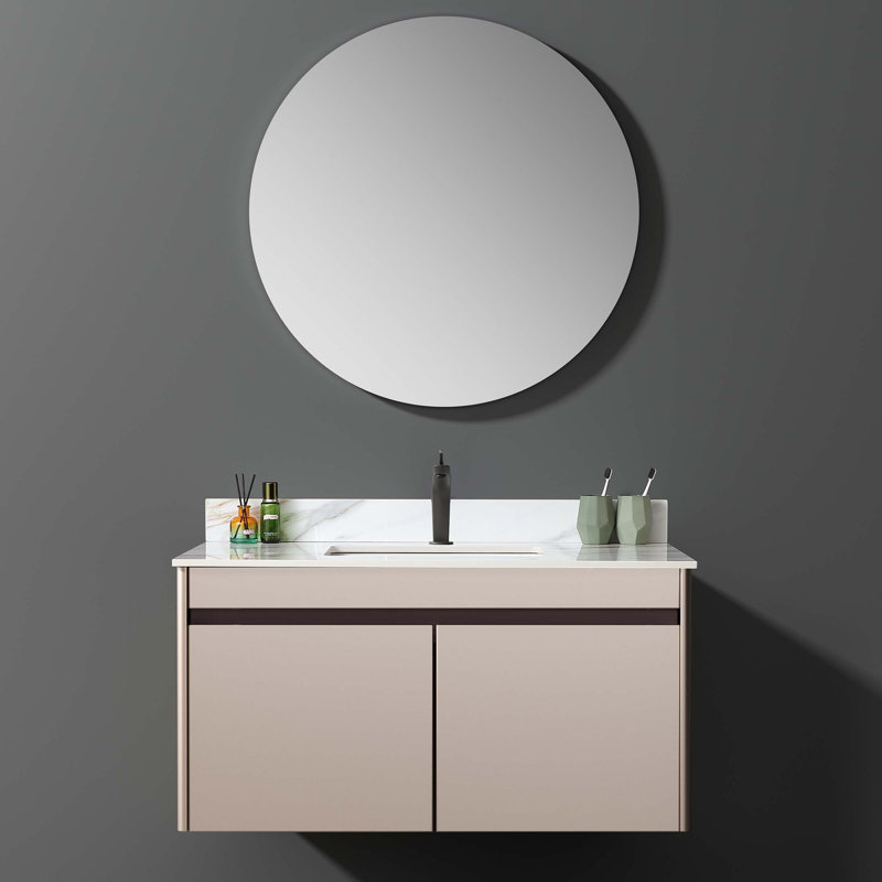 43 Inch Marble Vanity Top, Bathroom Vanity Top with Undermount Rectangular Middle Sink and 4" Height Backsplash