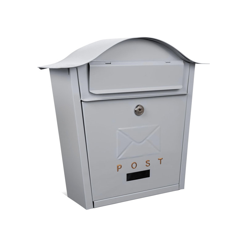 Iron Wall Mounted Post Box, Grey