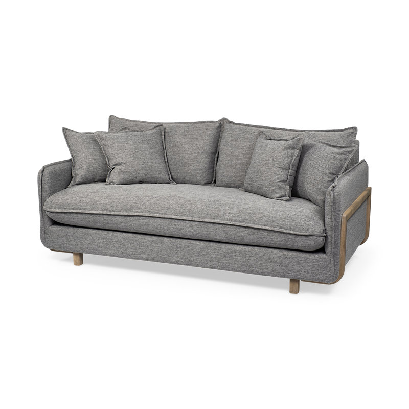 Tatianya Canape pour accoudoirs Tuxedo 84 po, Gris château de pierre