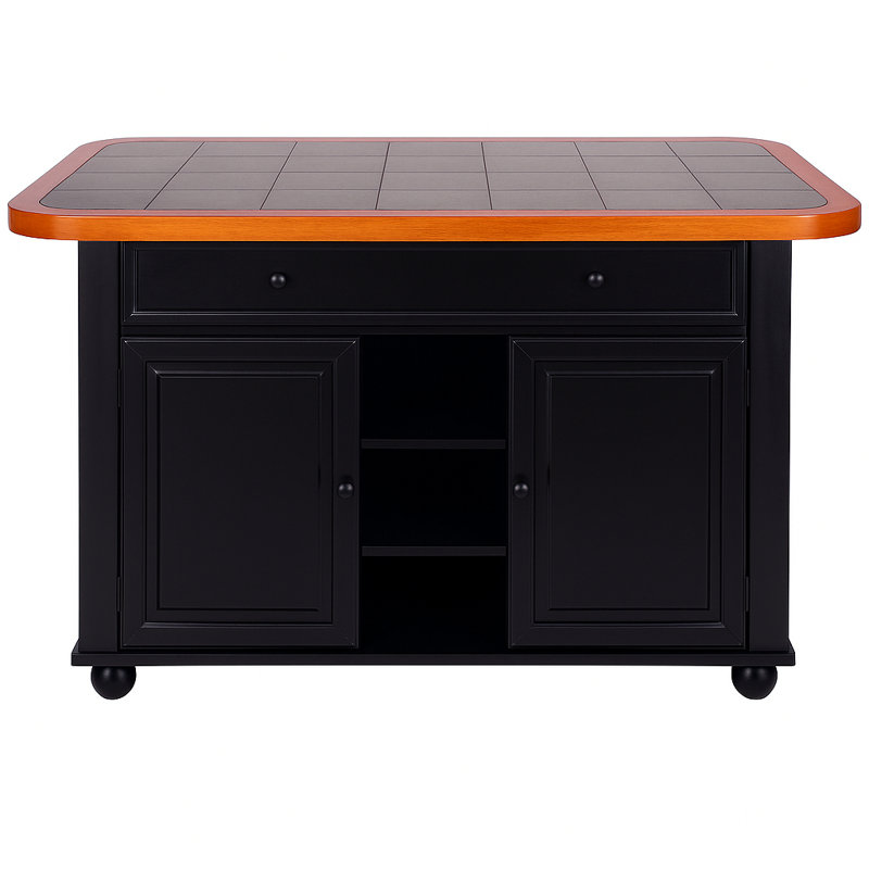 Azizi Kitchen Island, Antique Black