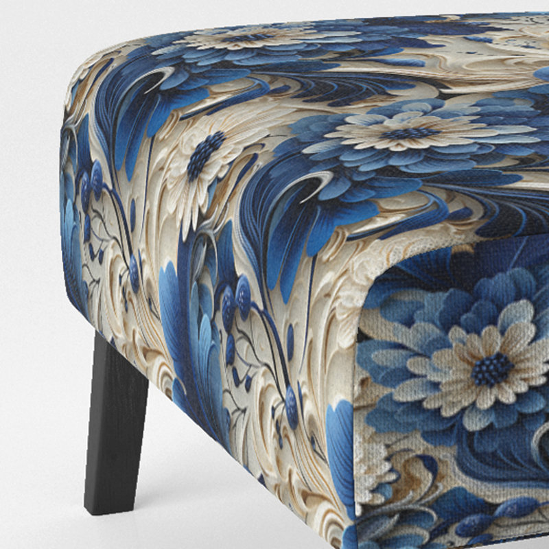 Rustic Victorian Brocade Victorian Pattern - Upholstered Floral Accent Chair Cottage Side Chair