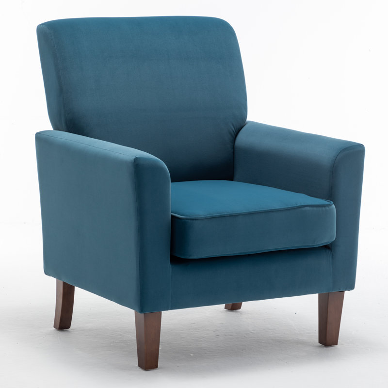 Zona Upholstered Armchair, Greenish Blue Polyester