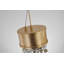 Suspension moderne à lumière DEL dorée avec cristaux transparents et champagne