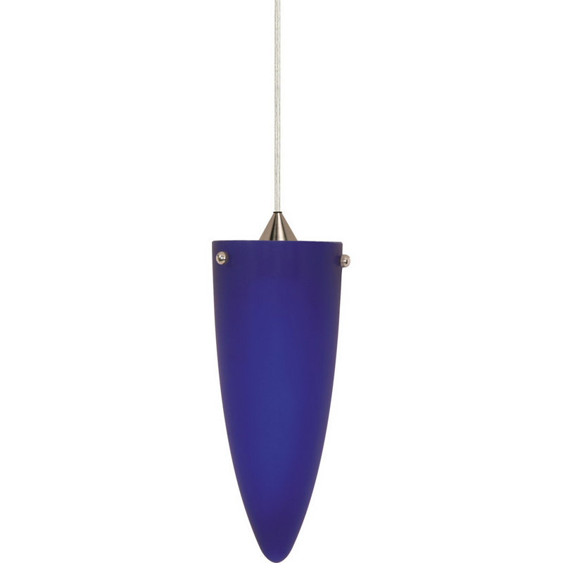 Luminaire suspendu simple en forme d'urne à 1 lumière Corsica, Bleu de cobalt