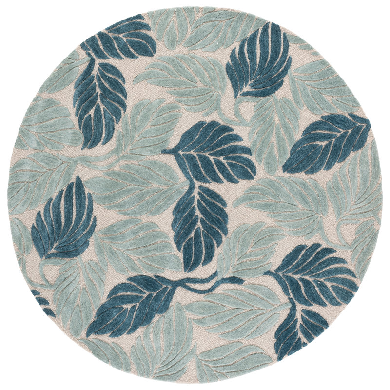 Jardin Hand Tufted Wool; Cotton Floral Indoor Rug, Round 6'