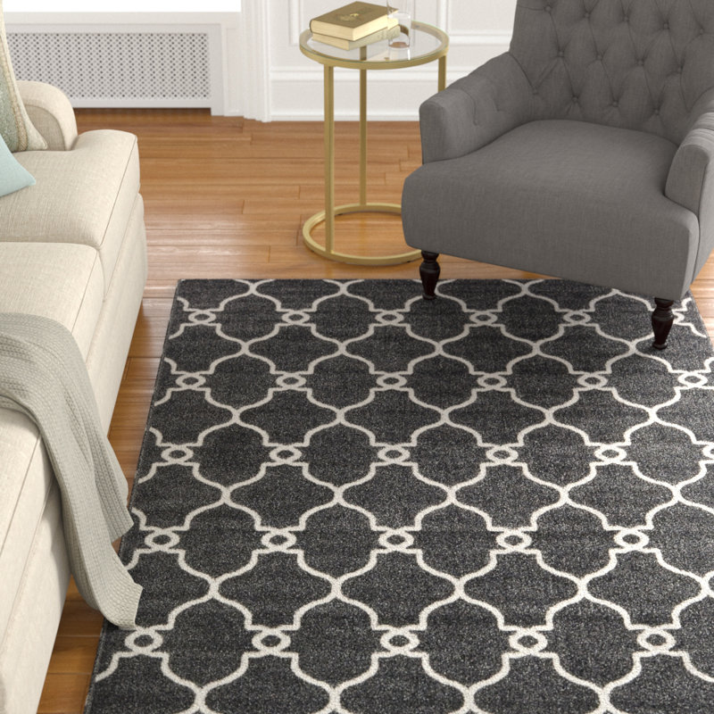 Tapis tissé au métier mécanique pour l'intérieur et l'extérieur noir et beige Gettinger, Rectangle 9 pi x 12 pi 2 po