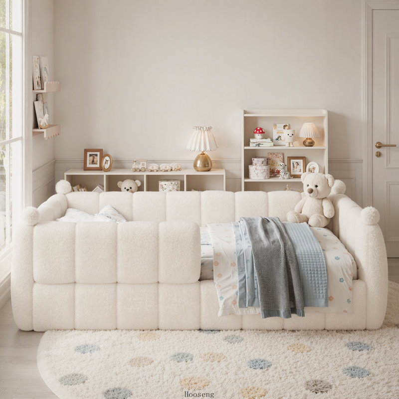 Lit simple tapissier Montessori, Lit simple, Beige
