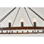 Lustre 32 pouces en roue de chariot, luminaire suspendu en bois rustique 12 lumières avec chaîne réglable