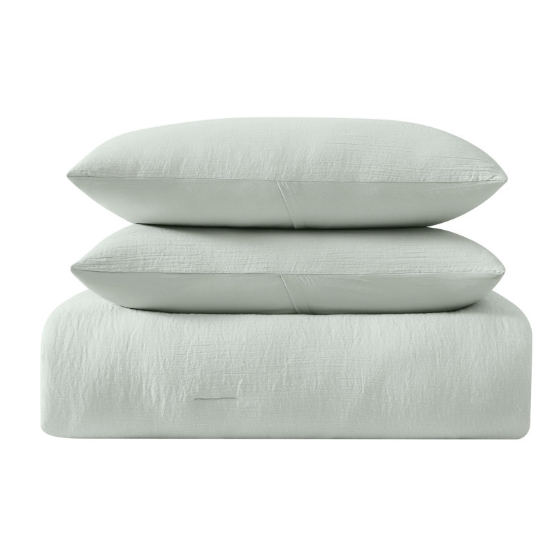 Reta Solid Colour Comforter Set, King Comforter + 2 King Shams, Grey