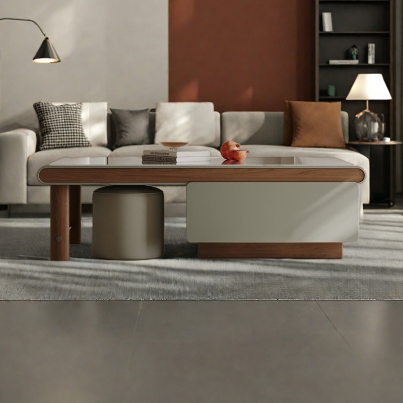 Table basse en marbre avec rangement minimal