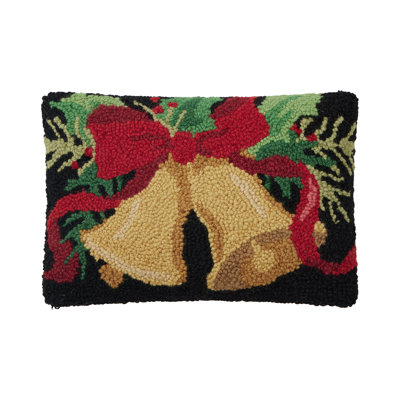 Floral Wool and Velvet Throw Pillow