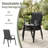 Edison 6-Person Round Patio Dining Set With Stackable Textilene Chairs-1127406536