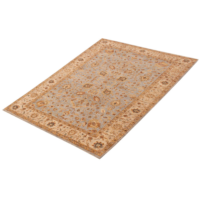 Tapis bleu clair Jamshidpour 5 pi 6 po x 8 pi 6 po