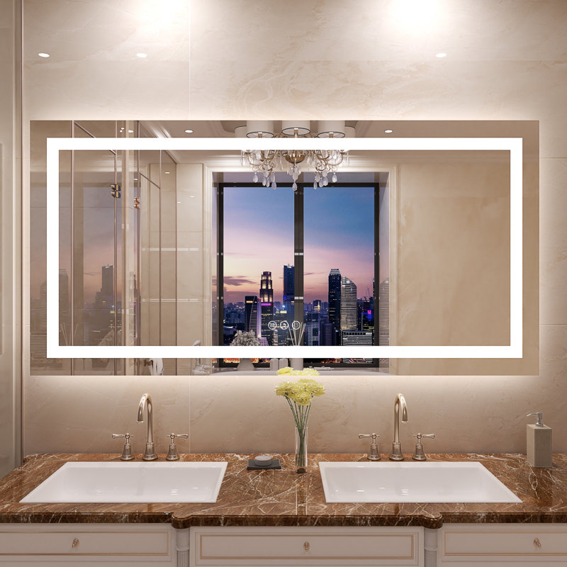 Miroir de salle de bain rectangulaire, 60 po x 36 po
