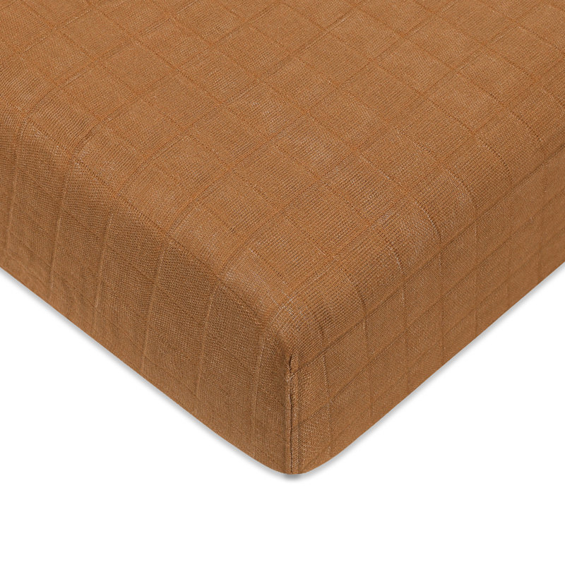 Burnt Sienna Muslin Crib Sheet