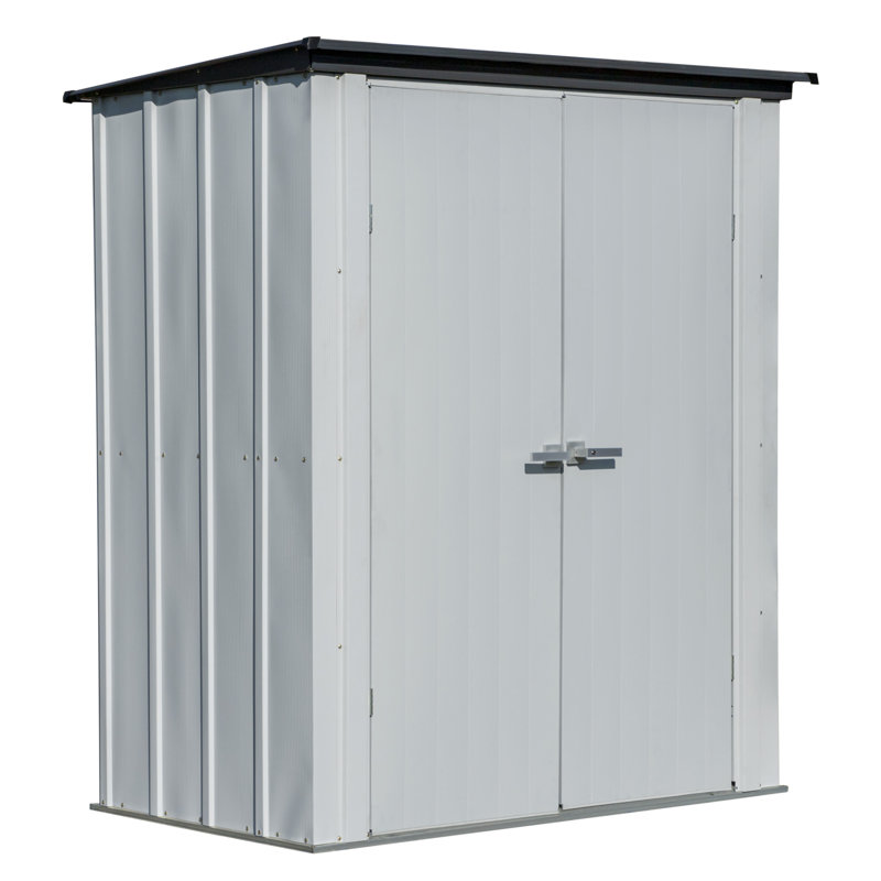Compact Gray and Anthracite Steel Patio Storage Shed Kit