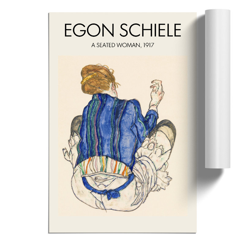 Seated Woman Vol.2 by Egon Schiele - No Frame Print, 30cm H x 21cm W x 0.1cm D