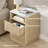 Jenkins 18''W Fluted Nightstand with Charging Outlets 2-Drawer & Open Cubby,Wood nightstand-52946915
