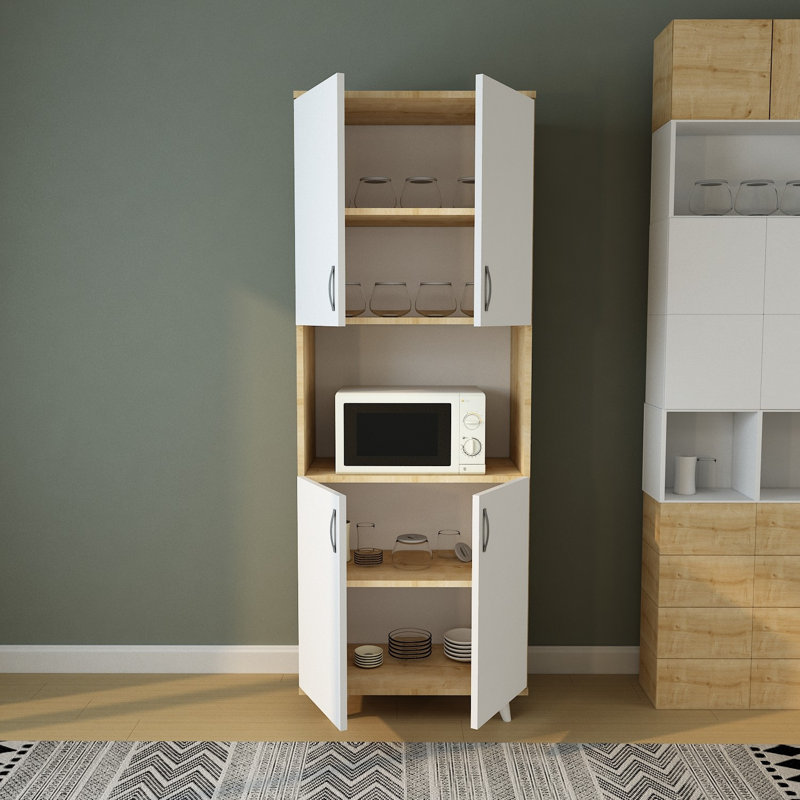 Argusville 70cm W Manufactured Wood Shelving Unit, Oak/White