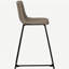 Chaise de bureau, tabouret de bar, bureau debout, bureau d'ordinateur, bureau, extérieur en cuir brun, métal noir, moderne, moderne-1530120316