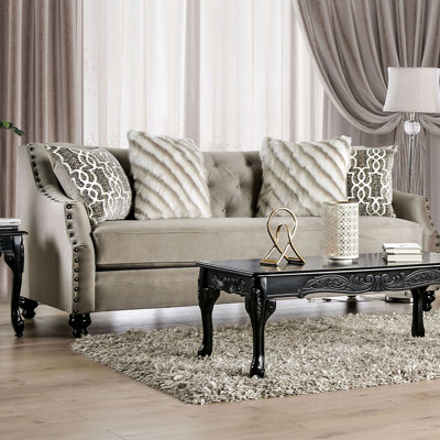 Jacob 90" Chenille Round Arm Sofa
