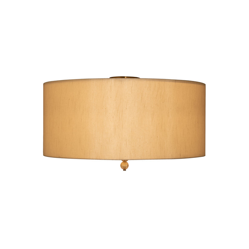 Cilindro Lujoso 6-Light Brass and Silk LED Semi-Flush Mount