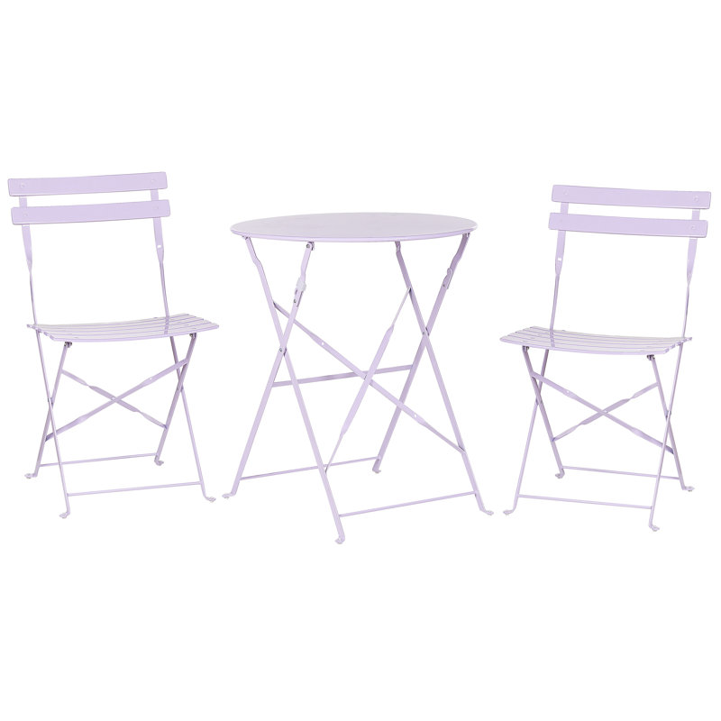 Bela 2 - Person Patio Dining Set Round Table with Cushions Included, Purple