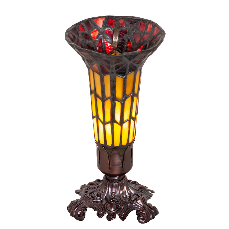 Lampe d'appoint style victorien 8 po, Ambre / rouge, H 8 po x l 4 po x P 4 po