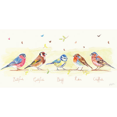 Line of Garden Birds 1 Piece Painting