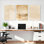 Paysage désertique avec motif circulaire sur toile tendue, ensemble de 3 reproductions de peintures à l'huile pour salon, chambre à coucher ou bureau