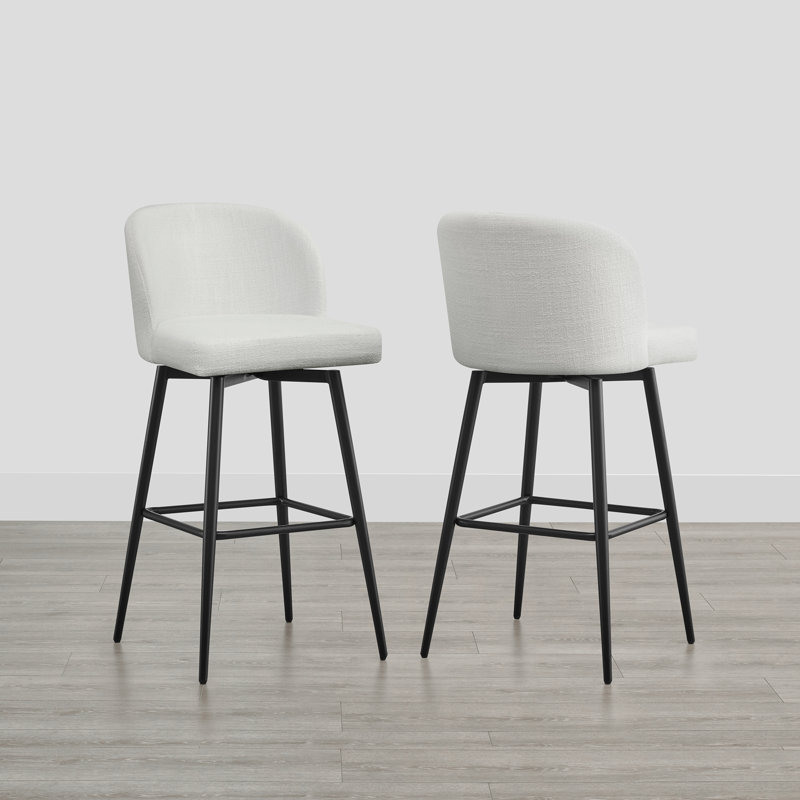Tabouret de bar et de bar Benedit, Tabouret de bar (siège d'une hauteur de 30 po), Blanc, 2