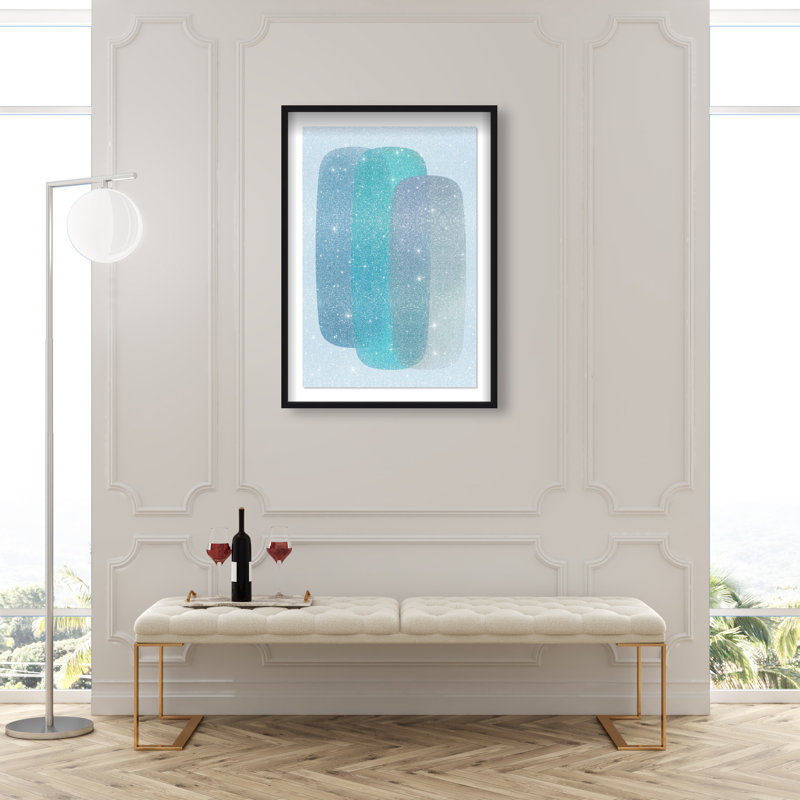 Teal Gradients Print by Oliver Gal, 37.5"H x 25.5"W, Black Shadowbox