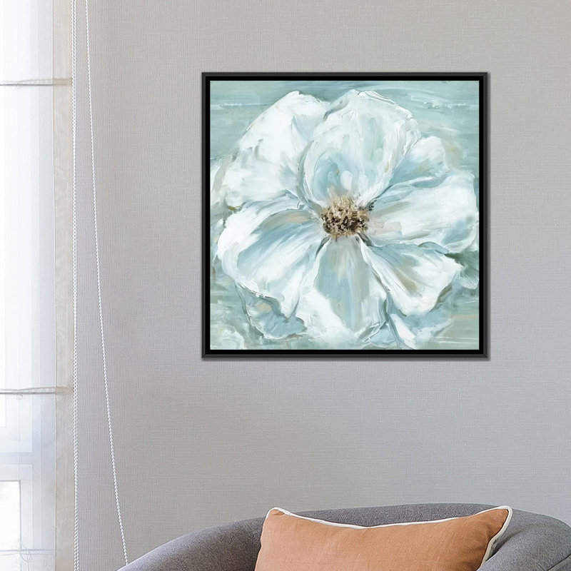 « blue becomin’beauté ii », impression sur toile, H 26 po x l 26 po x P 1,5 po, Toile avec cadre noir