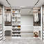 Armoire-penderie pleine grandeur à miroir, armoires modernes avec supports à chaussures, rangement ouvert pour garde-robe, 2 portes et 3 tiroirs pour la chambre à coucher