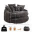 Chaise de canapé ronde surdimensionnée de 55 pouces sans os, fauteuil d'appoint simple rembourré doux pour le salon chambre à coucher-509433573