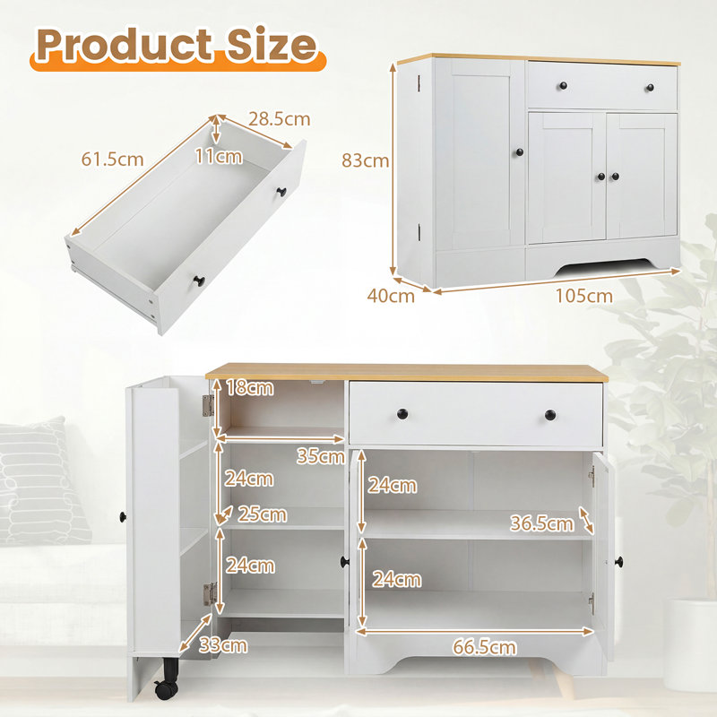 105cm Sideboard, White