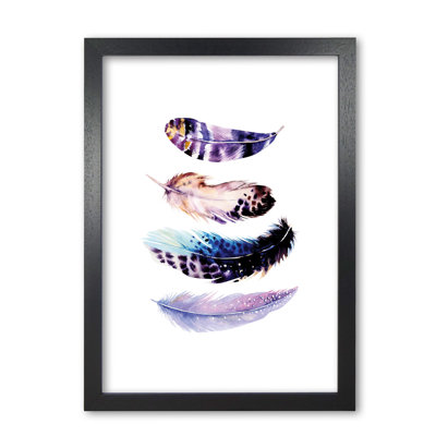 Purple Bird Feathers Abstract - Print
