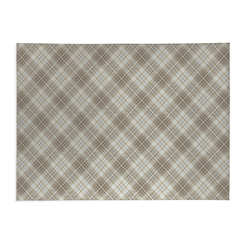 Tapis de cuisine Chinny Tartan, Taupe, Rectangulaire 2 pi x 3 pi