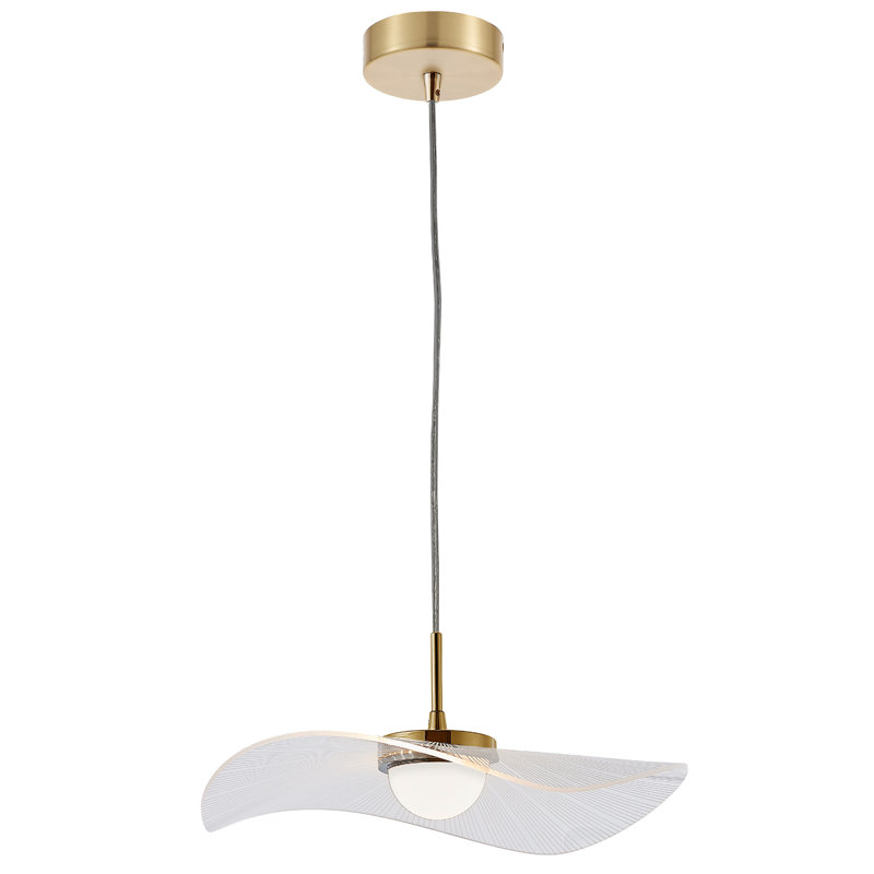Percival LED Pendant, Aged Brass